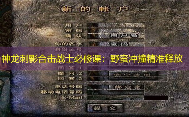 神龙刺影合击战士必修课：野蛮冲撞精准释放