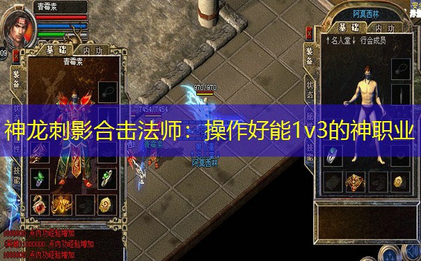 <b>神龙刺影合击法师：操作好能1v3的神职业</b>