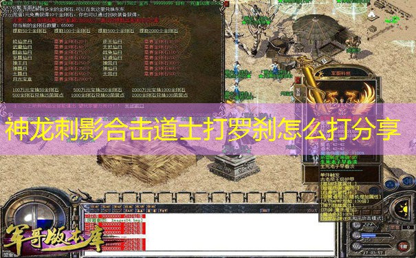 神龙刺影合击道士打罗刹怎么打分享